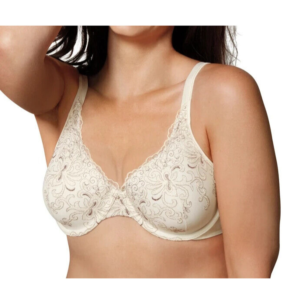 Playtex Secrets Beautiful Lift Embroidered Underwire Bra White Womans Size 36D